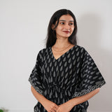 Midnight black cotton kaftan