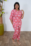 Pink pichwai cotton lounge-sleep wear