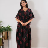 Onyx fern cotton kaftan