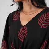Onyx fern cotton kaftan