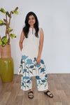 Blue tulips cotton co-ords set(attached sleeves)