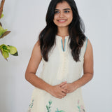 Green lily cotton co-ords set(attached sleeves)