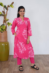 Pink angrakha cotton co-ords set