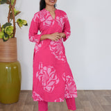 Pink angrakha cotton co-ords set