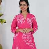 Pink angrakha cotton co-ords set