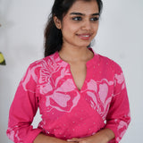 Pink angrakha cotton co-ords set