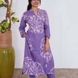 Purple angrakha cotton co-ords set