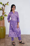 Purple angrakha cotton co-ords set
