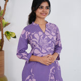 Purple angrakha cotton co-ords set