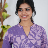 Purple angrakha cotton co-ords set