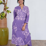 Purple angrakha cotton co-ords set