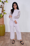 Lavender embroidered cotton co-ords set
