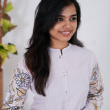 Lavender embroidered cotton co-ords set