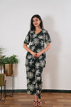Midnight black cotton sleep wear