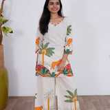 Tiger printed cotton co-ords set