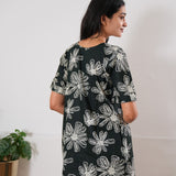 Midnight black cotton sleep wear