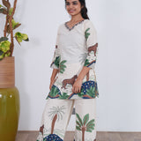 Animal printed cotton co-ords set