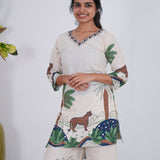 Animal printed cotton co-ords set
