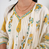 Off white sanganeri cotton suit set