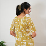 Mustard geometric cotton sleep wear