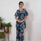 Midnight blue cotton sleep wear