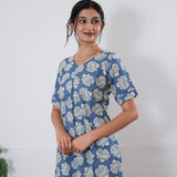 Powder blue roses cotton sleep wear
