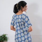 Powder blue roses cotton sleep wear