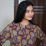 Purple and blue cotton lounge-sleep wear