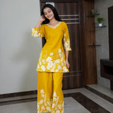 Mustard floral co-ord set