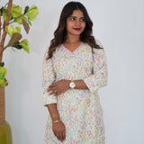 Yellow garden cotton kurti