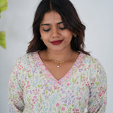 Yellow garden cotton kurti