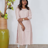 Powder pink viscose kurti