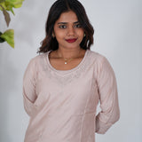 Powder pink viscose kurti