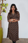 Black ajrakh cotton kurti