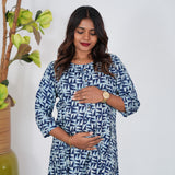 Indigo floral maternity nursing wear