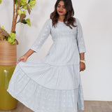 Powder blue georgette maxi dress