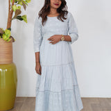 Powder blue georgette maxi dress