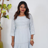 Powder blue georgette maxi dress