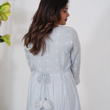 Powder blue georgette maxi dress