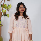 Peach garden georgette midi dress