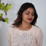 Peach garden georgette midi dress
