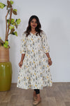 Yellow bird cotton kurti