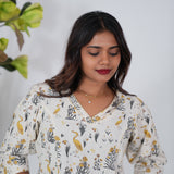 Yellow bird cotton kurti