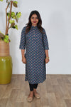 Navy blue roses cotton kurti