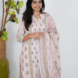Powder pink cotton suit set