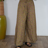Mustard with red printed cotton palazzo