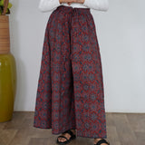 Maroon printed cotton palazzo