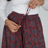 Maroon printed cotton palazzo