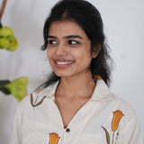 Mustard tulip cotton shirt