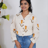 Mustard tulip cotton shirt